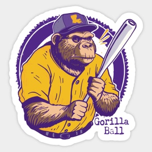 Vintage Gorilla Ball // Gorilla Baseball Player Sticker